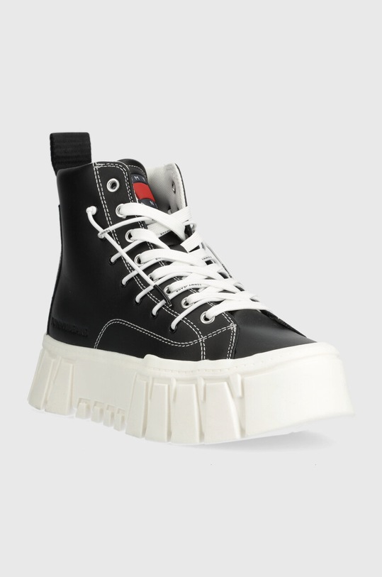Tommy Jeans tenisi de piele TJW PLATFORM MC EN0EN02498 negru SS24