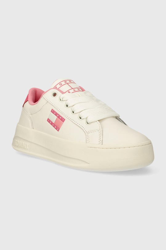 Tommy Jeans sneakers din piele TJW CITY FLATFORM EN0EN02500 bej SS24