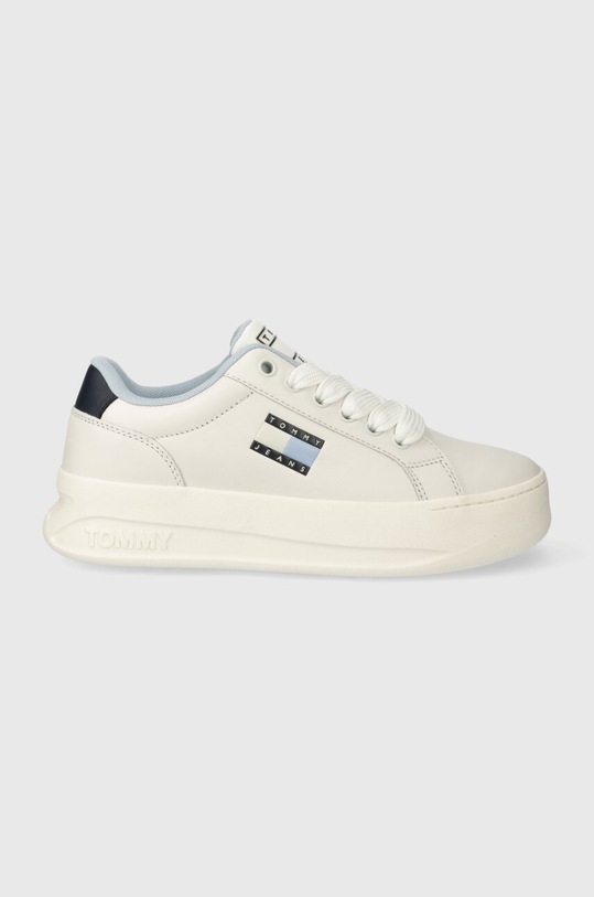 Tommy Jeans sneakers din piele TJW CITY FLATFORM platformă bej EN0EN02500