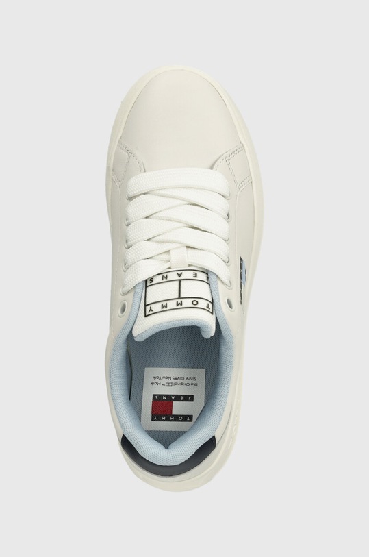 Tommy Jeans sneakers din piele TJW CITY FLATFORM bej EN0EN02500