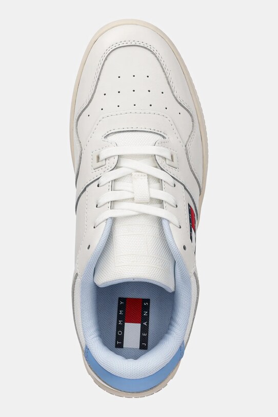 Kožené tenisky Tommy Jeans TJW RETRO BASKET ESS biela EN0EN02505
