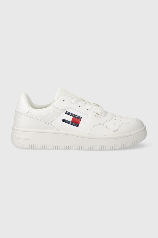 Tommy Jeans sneakersy skórzane TJW RETRO BASKET ESS płaska biały EN0EN02505