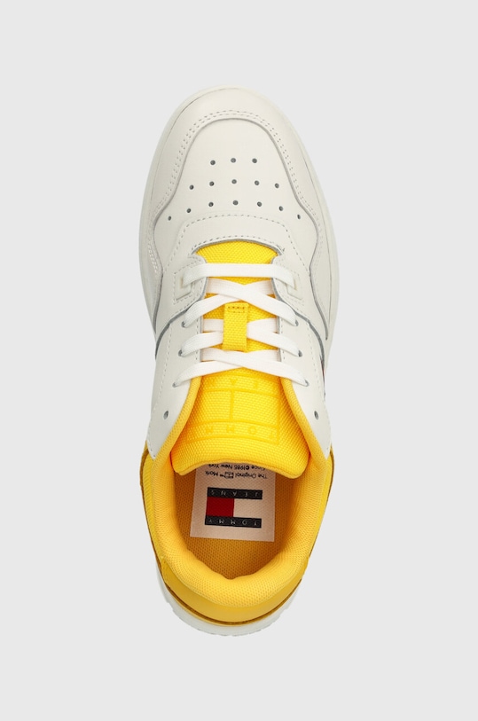 Шкіряні кросівки Tommy Jeans TJW RETRO BASKET ESS жовтий EN0EN02505
