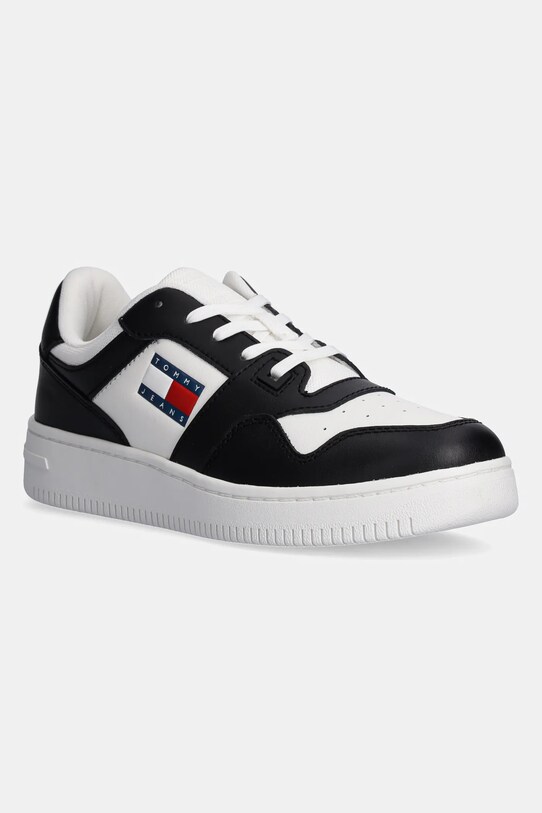 Шкіряні кросівки Tommy Jeans TJW RETRO BASKET ESS пласка чорний EN0EN02505