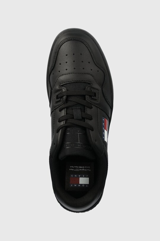 Шкіряні кросівки Tommy Jeans TJW RETRO BASKET ESS чорний EN0EN02505