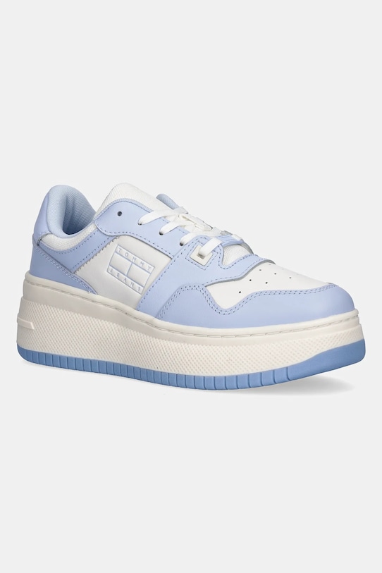 Tenisky Tommy Jeans TJW RETRO BASKET FLATFORM ESS textilný modrá EN0EN02506