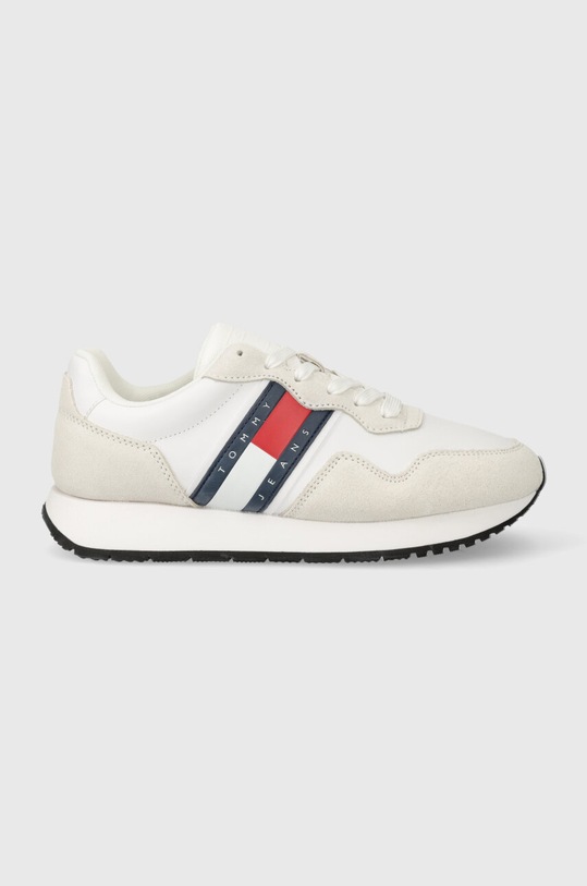 Sneakers boty Tommy Jeans TJW EVA RUNNER MAT MIX ESS přírodní kůže bílá EN0EN02510