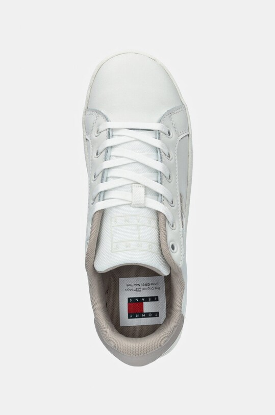 Tommy Jeans sneakers din piele TJW FLATFORM ESS alb EN0EN02518