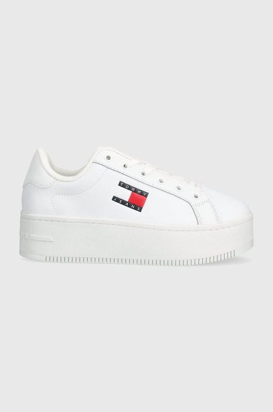 Шкіряні кросівки Tommy Jeans TJW FLATFORM ESS платформа білий EN0EN02518