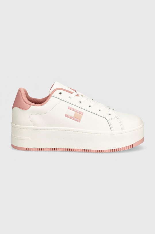 Tommy Jeans sneakersy skórzane TJW FLATFORM ESS EN0EN02518 różowy SS25