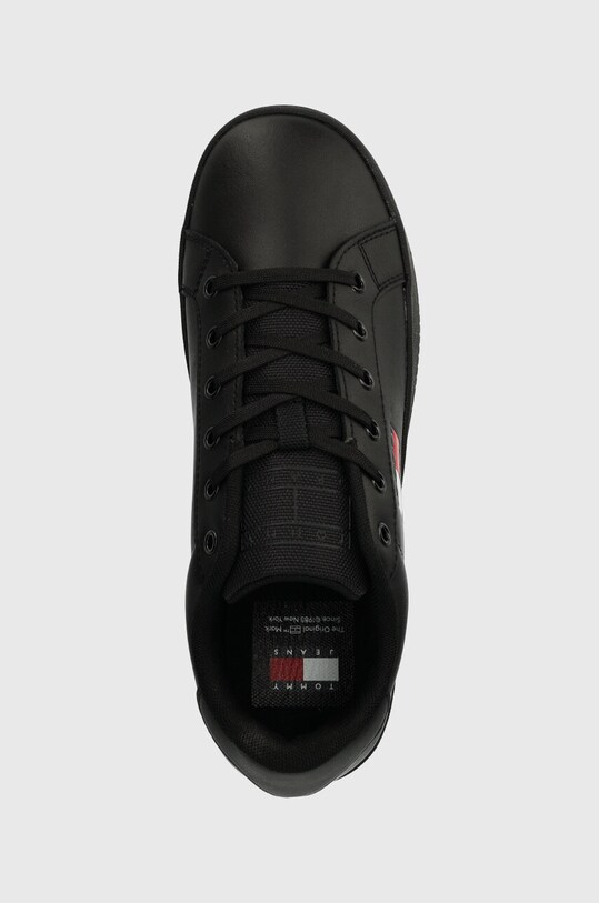 Tommy Jeans sneakersy skórzane TJW FLATFORM ESS czarny EN0EN02518