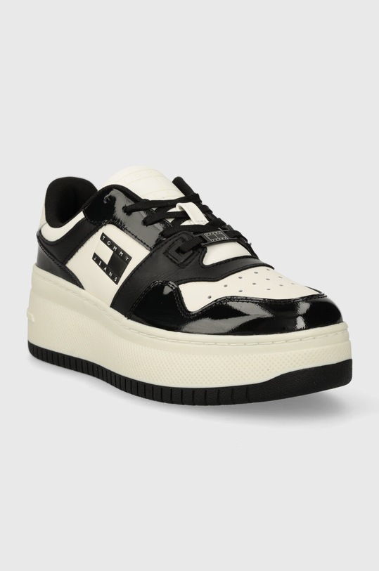 Tommy Jeans sneakers TJW RETRO BASKET FLATFORM PATENT EN0EN02523 negru SS24