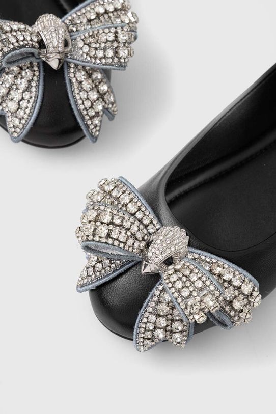 Kurt Geiger London baleriny skórzane Bow Ballerina czarny 621300109.BLACK