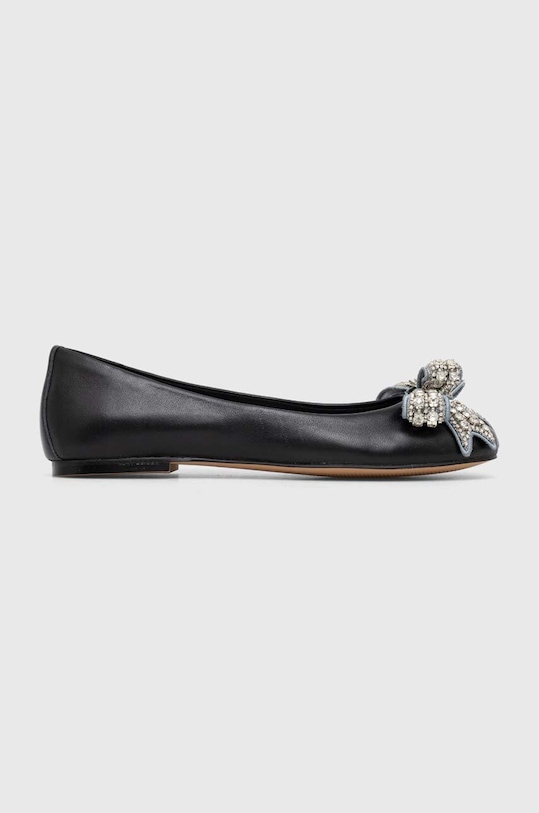 Kurt Geiger London bőr balerina cipő Bow Ballerina 621300109.BLACK fekete SS24