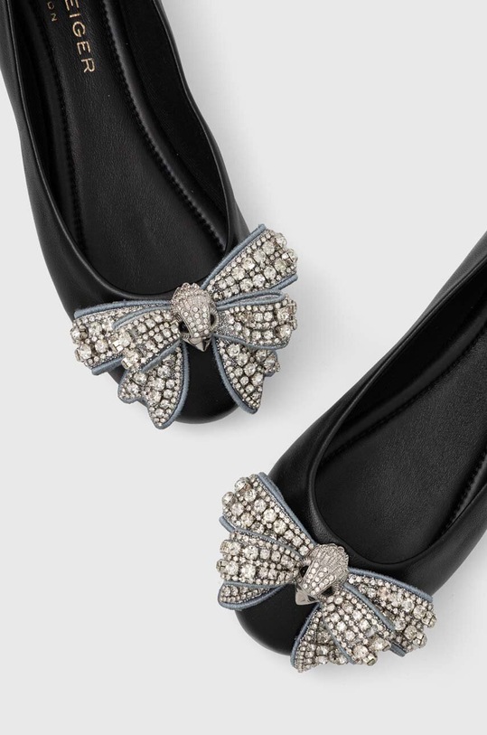 Kurt Geiger London bőr balerina cipő Bow Ballerina 621300109.BLACK fekete