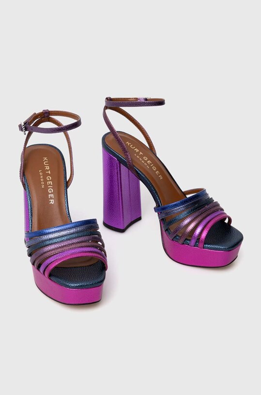 Kurt Geiger London sandały skórzane Pierra Platform Sandal 8882290109.PURPLE multicolor SS24