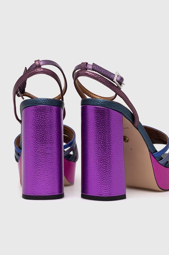 Obuwie Kurt Geiger London sandały skórzane Pierra Platform Sandal 8882290109.PURPLE multicolor