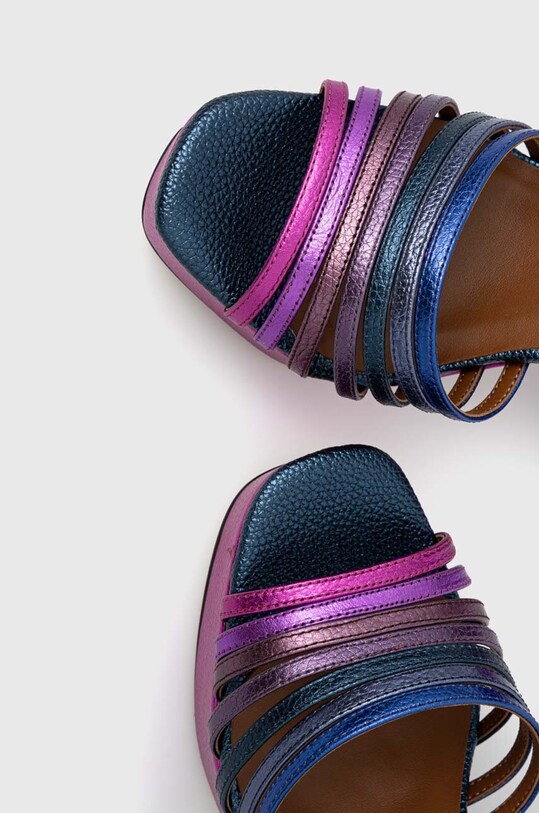 Kurt Geiger London sandały skórzane Pierra Platform Sandal multicolor 8882290109.PURPLE