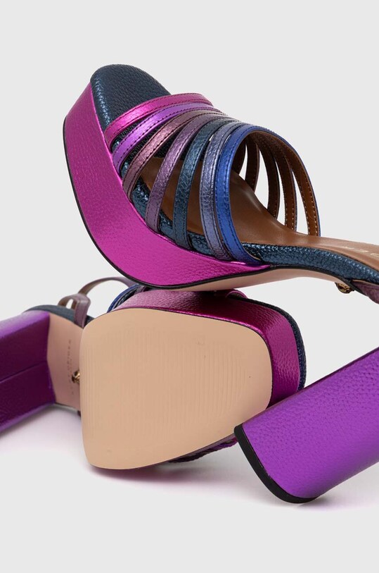Kurt Geiger London sandały skórzane Pierra Platform Sandal 8882290109.PURPLE multicolor