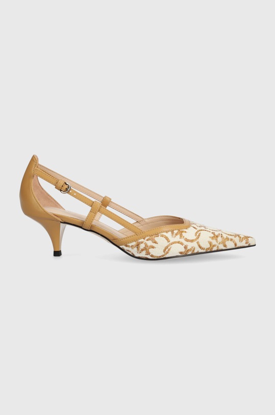 Pinko decolletè SD0015 T007 N63 finta pelle fiore beige SD0015.T007.N63