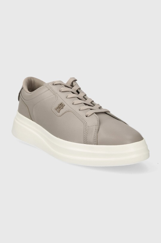 Δερμάτινα αθλητικά παπούτσια Tommy Hilfiger POINTY COURT SNEAKER FW0FW07460 γκρί SS24