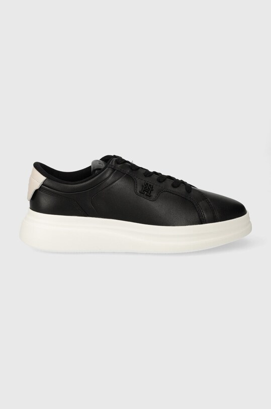Δερμάτινα αθλητικά παπούτσια Tommy Hilfiger POINTY COURT SNEAKER εξαιρετικά ελαφριά μαύρο FW0FW07460