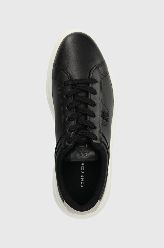 Δερμάτινα αθλητικά παπούτσια Tommy Hilfiger POINTY COURT SNEAKER μαύρο FW0FW07460
