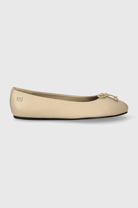 Tommy Hilfiger balerini de piele ESSENTIAL LEATHER BALLERINA bej FW0FW07768