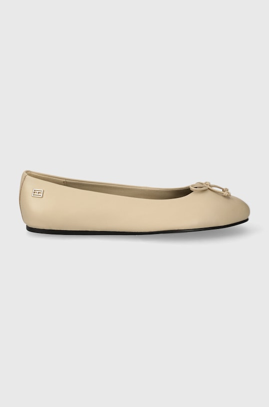 Tommy Hilfiger baleriny skórzane ESSENTIAL LEATHER BALLERINA beżowy FW0FW07768