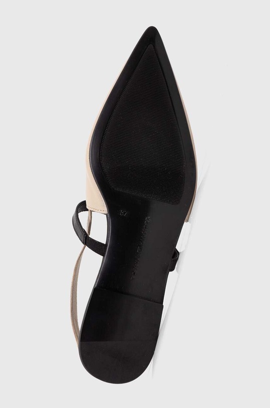 Tommy Hilfiger bőr balerina cipő LEATHER SLING BACK BALLERINA bézs FW0FW07772