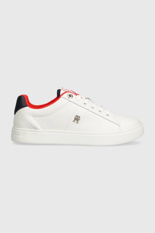 Kožne tenisice Tommy Hilfiger ESSENTIAL ELEVATED COURT SNEAKER ravni bijela FW0FW07685