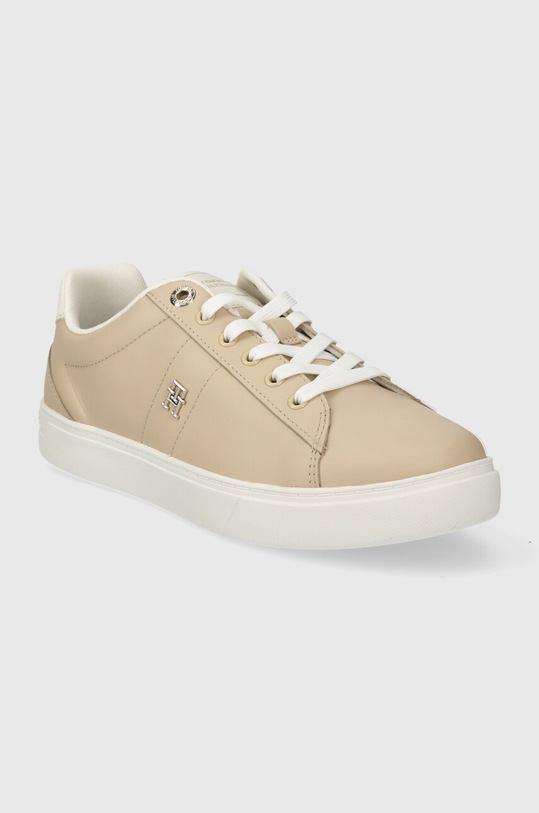 Tommy Hilfiger sneakersy skórzane ESSENTIAL ELEVATED COURT SNEAKER FW0FW07685 beżowy SS24