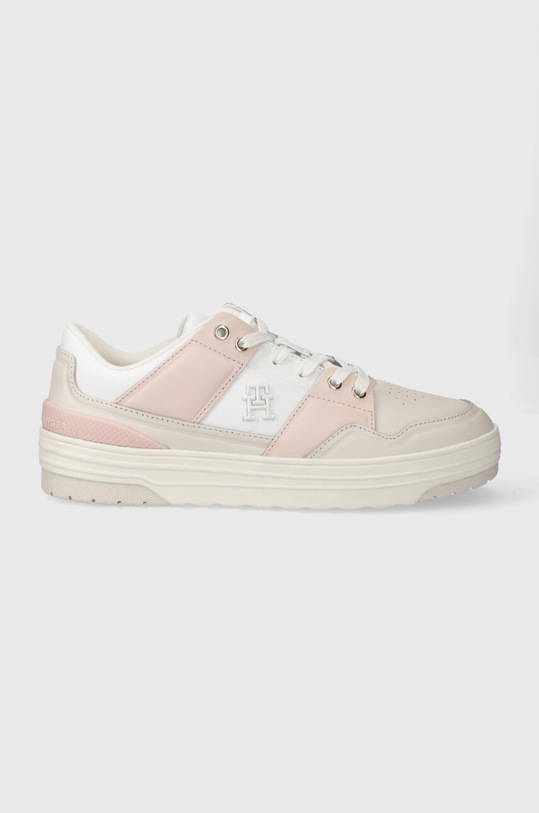 Tommy Hilfiger sneakers in pelle TH BASKET SNEAKER LO flat bianco FW0FW07756