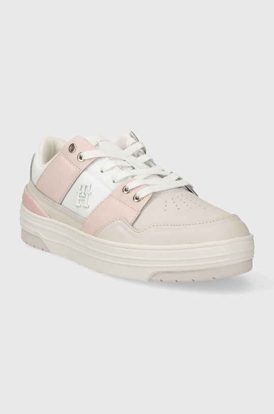 Tommy Hilfiger sneakers in pelle TH BASKET SNEAKER LO FW0FW07756 bianco SS24