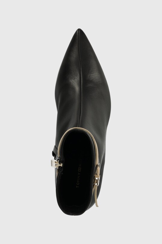 Δερμάτινες μπότες Tommy Hilfiger LEATHER POINTED BOOT μαύρο FW0FW07680