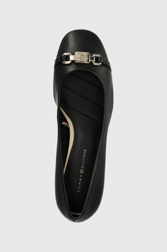 Tommy Hilfiger czółenka skórzane TH HARDWARE MID BLOCKY PUMP czarny FW0FW07764
