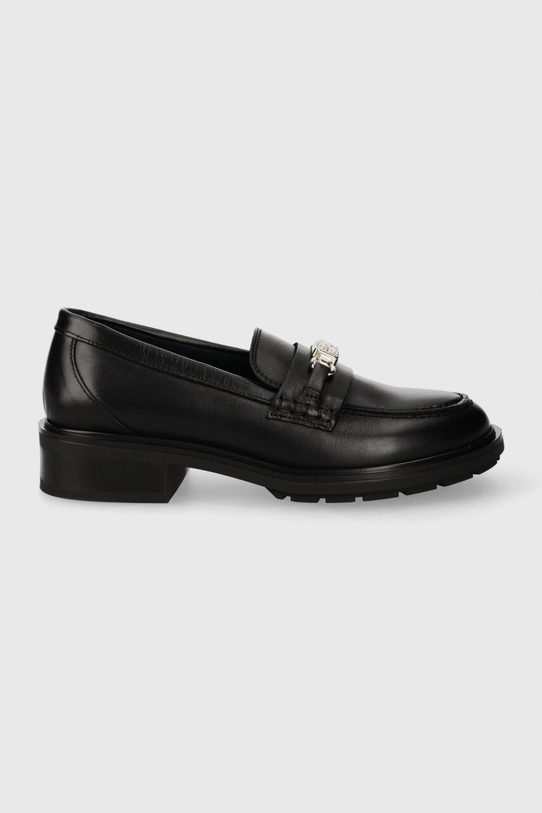 Kožené mokasíny Tommy Hilfiger TH HARDWARE LOAFER přírodní kůže černá FW0FW07765