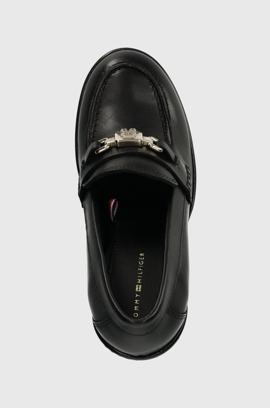 Шкіряні туфлі Tommy Hilfiger TH HARDWARE BLOCKY PUMP чорний FW0FW07767