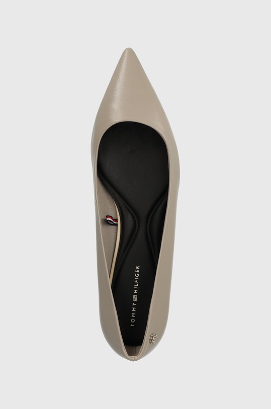 Tommy Hilfiger baleriny skórzane ESSENTIAL POINTED BALLERINA beżowy FW0FW07863