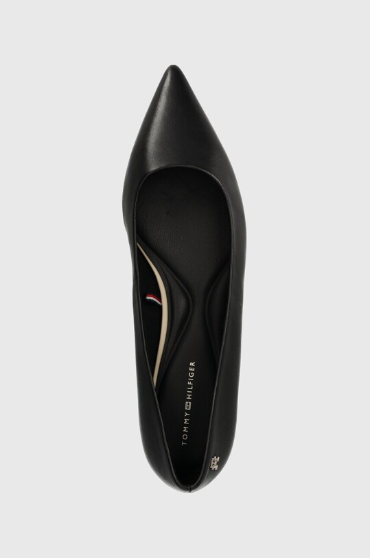 Шкіряні балетки Tommy Hilfiger ESSENTIAL POINTED BALLERINA чорний FW0FW07863