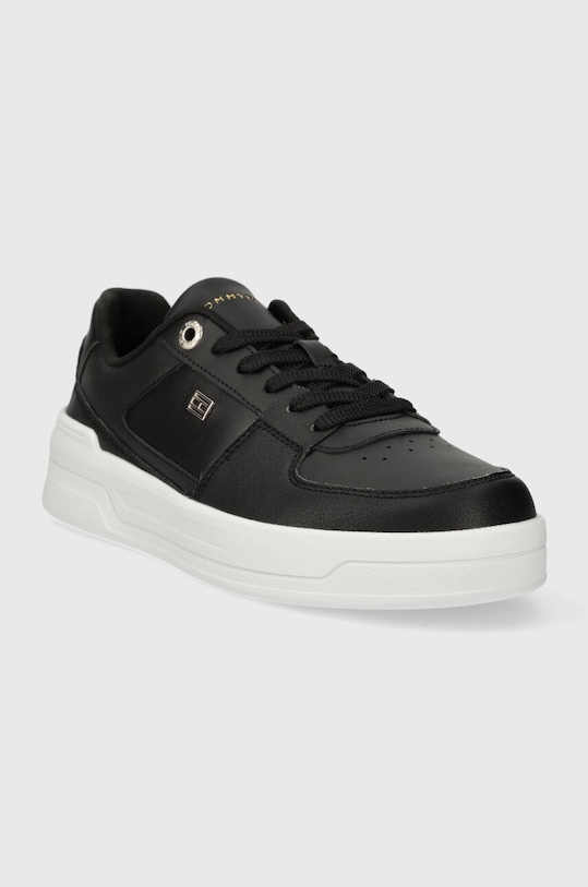Kožené tenisky Tommy Hilfiger ESSENTIAL BASKET SNEAKER FW0FW07684 čierna SS24