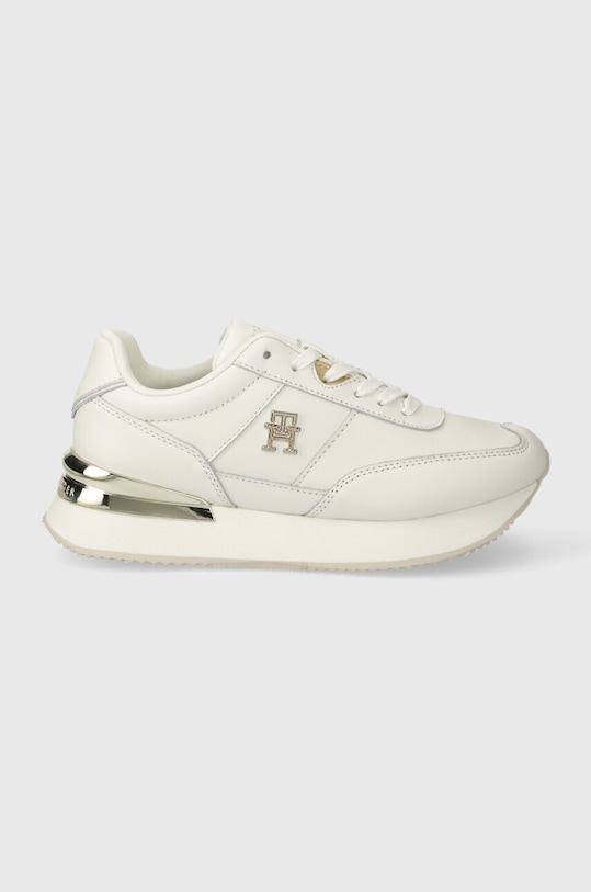 Tommy Hilfiger sneakersy skórzane TH ELEVATED FEMININE RUNNER HW platforma beżowy FW0FW07830