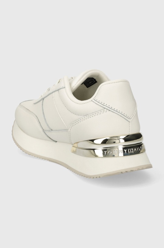 Obuwie Tommy Hilfiger sneakersy skórzane TH ELEVATED FEMININE RUNNER HW FW0FW07830 beżowy