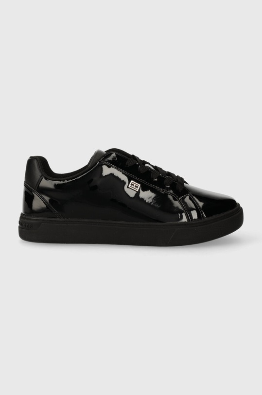 Αθλητικά Tommy Hilfiger ESSENTIAL COURT SNEAKER PATENT φλατ μαύρο FW0FW07868