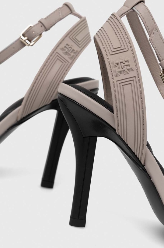 Σανδάλια Tommy Hilfiger SPORTY LEATHER HIGH HEEL SANDAL γκρί FW0FW07795