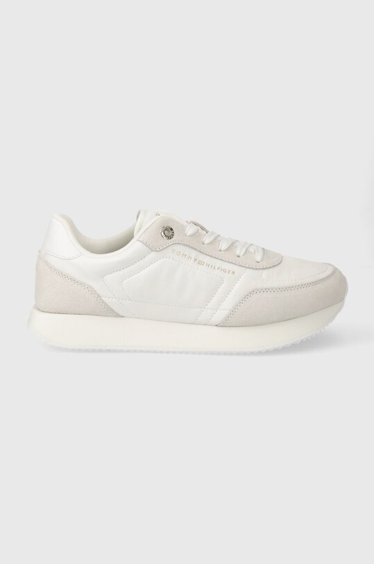 Tommy Hilfiger sneakersy ESSENTIAL RUNNER skóra zamszowa biały FW0FW07681