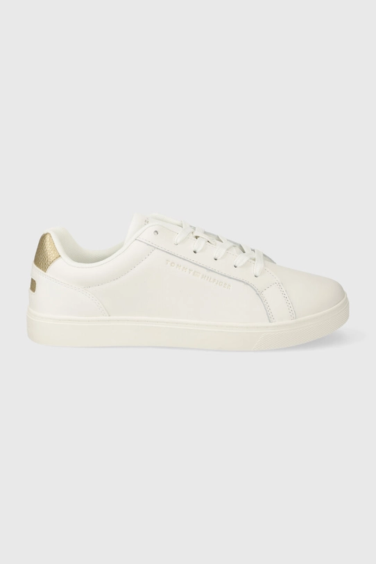 Kožené sneakers boty Tommy Hilfiger ESSENTIAL CUPSOLE SNEAKER GOLD přírodní kůže bílá FW0FW07869