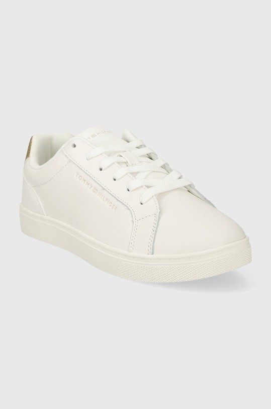 Tommy Hilfiger sneakers in pelle ESSENTIAL CUPSOLE SNEAKER GOLD FW0FW07869 bianco SS24