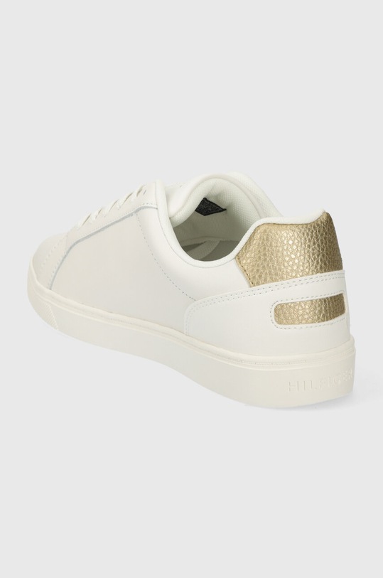 Scarpe Tommy Hilfiger sneakers in pelle ESSENTIAL CUPSOLE SNEAKER GOLD FW0FW07869 bianco
