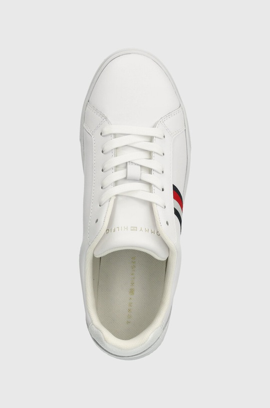Δερμάτινα αθλητικά παπούτσια Tommy Hilfiger ESSENTIAL COURT SNEAKER STRIPES λευκό FW0FW07779